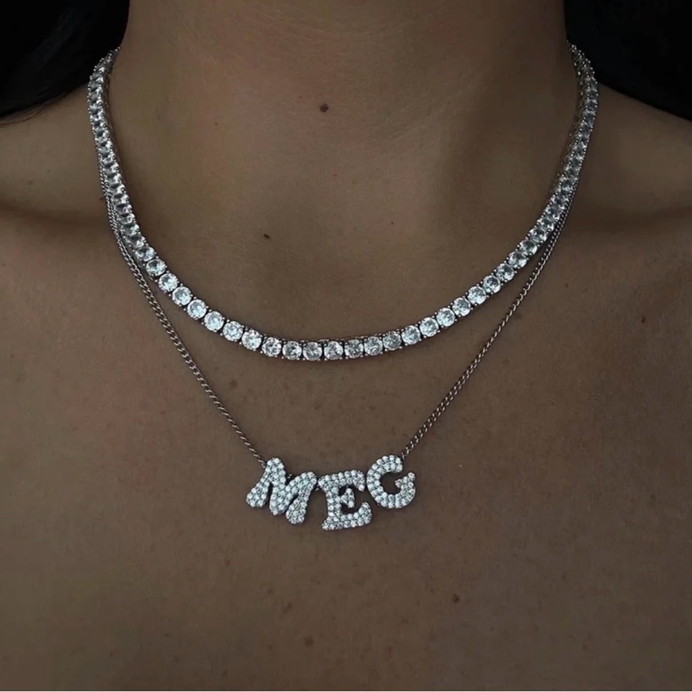 Silver tennis Necklace 16inch